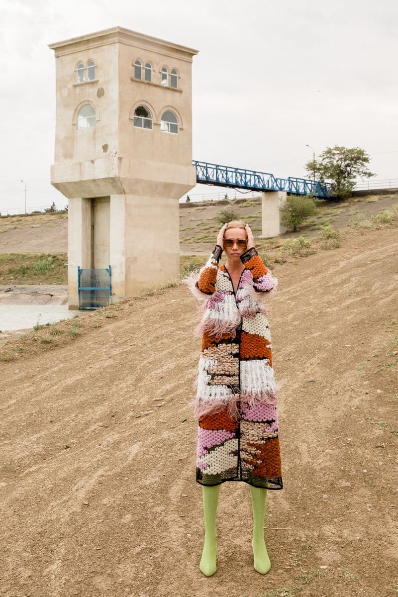 WOOL-BLEND FRINGED LONG-LINE BROWN CARDIGAN | Lalo | CULT MIA