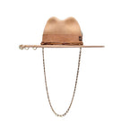 Beige fire felt hat by LE SH KA, stylish wide-brim hat with a classic design and soft texture, perfect for fall and winter wear.