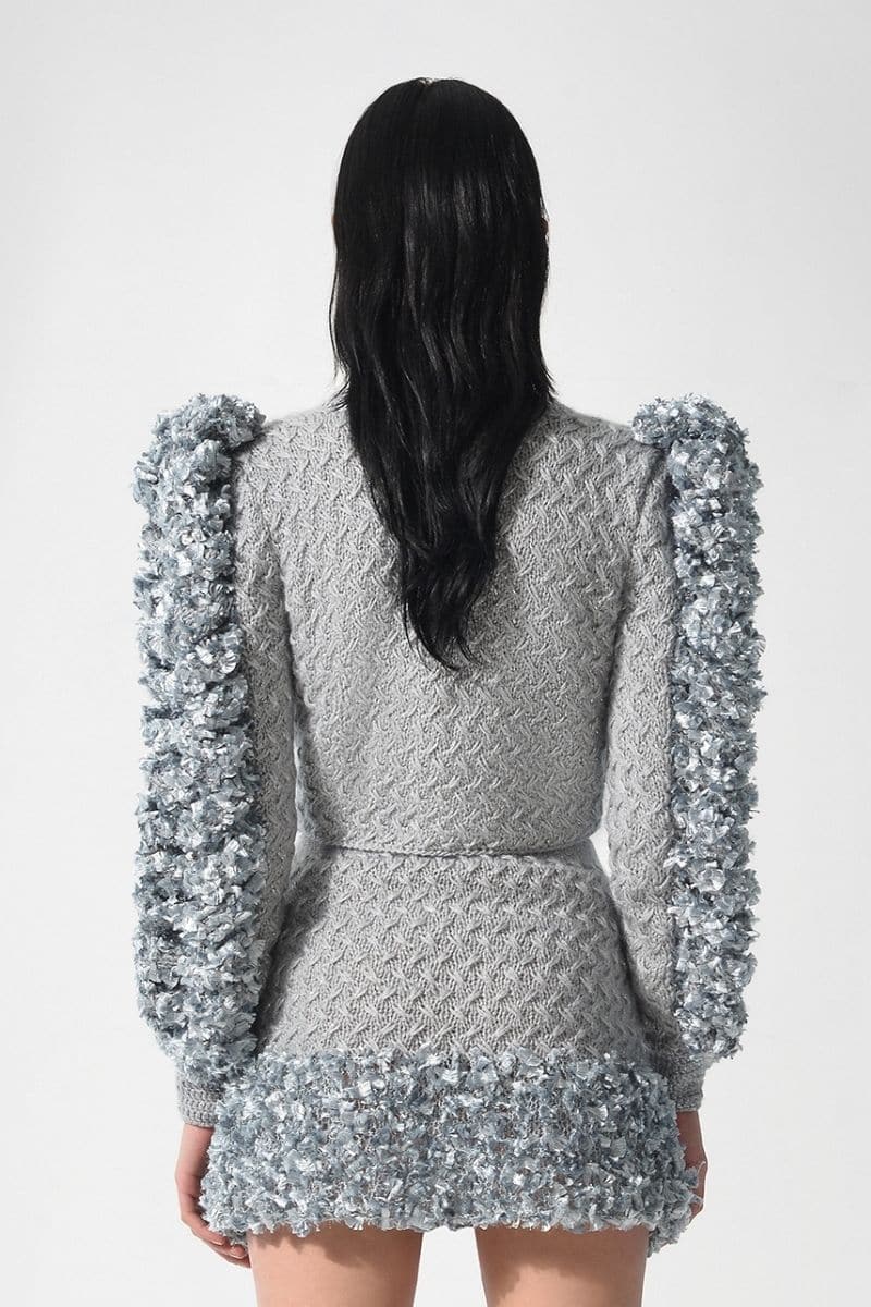 AQUA HAND KNITTED CARDIGAN | Liya | CULT MIA