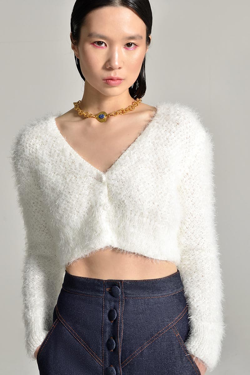 CROPPED KNITTED CARDIGAN | Liya | CULT MIA