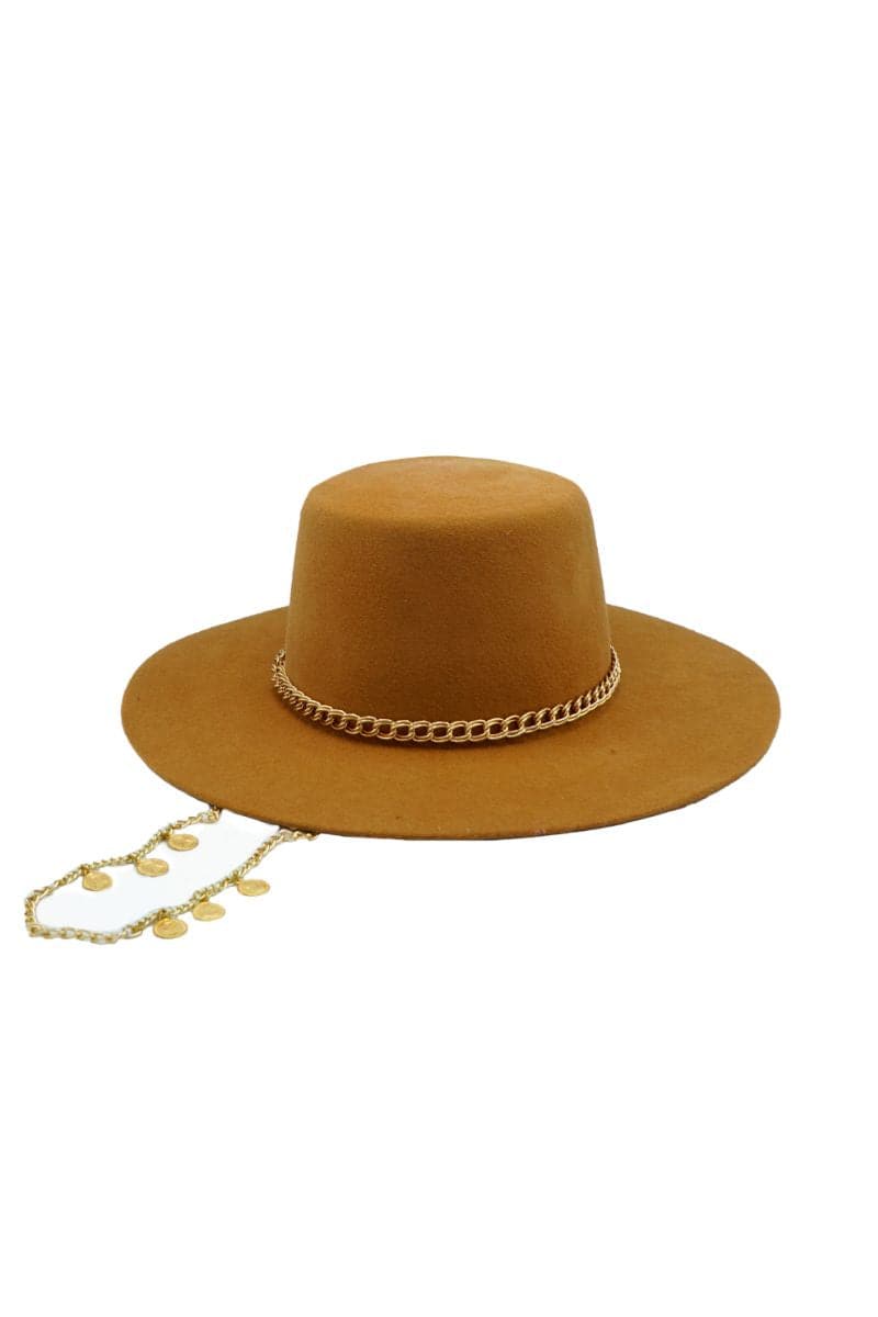 Modern Monarchie Camile brown Cordobes felt hat with a wide brim and traditional design, stylish headwear for fashionable occasions.