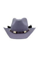 Gray Texan style hat by Modern Monarchie featuring a wide brim and classic cowboy design, perfect for outdoor wear.