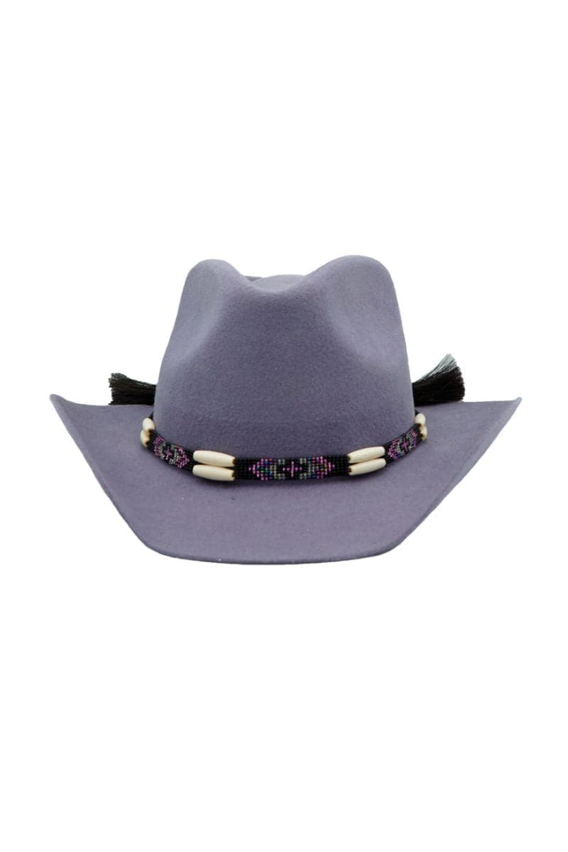 Gray Texan style hat by Modern Monarchie featuring a wide brim and classic cowboy design, perfect for outdoor wear.