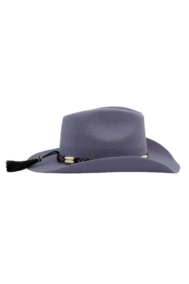 Modern Monarchie Marley gray Texan style hat featuring a wide brim and classic cowboy design in gray.