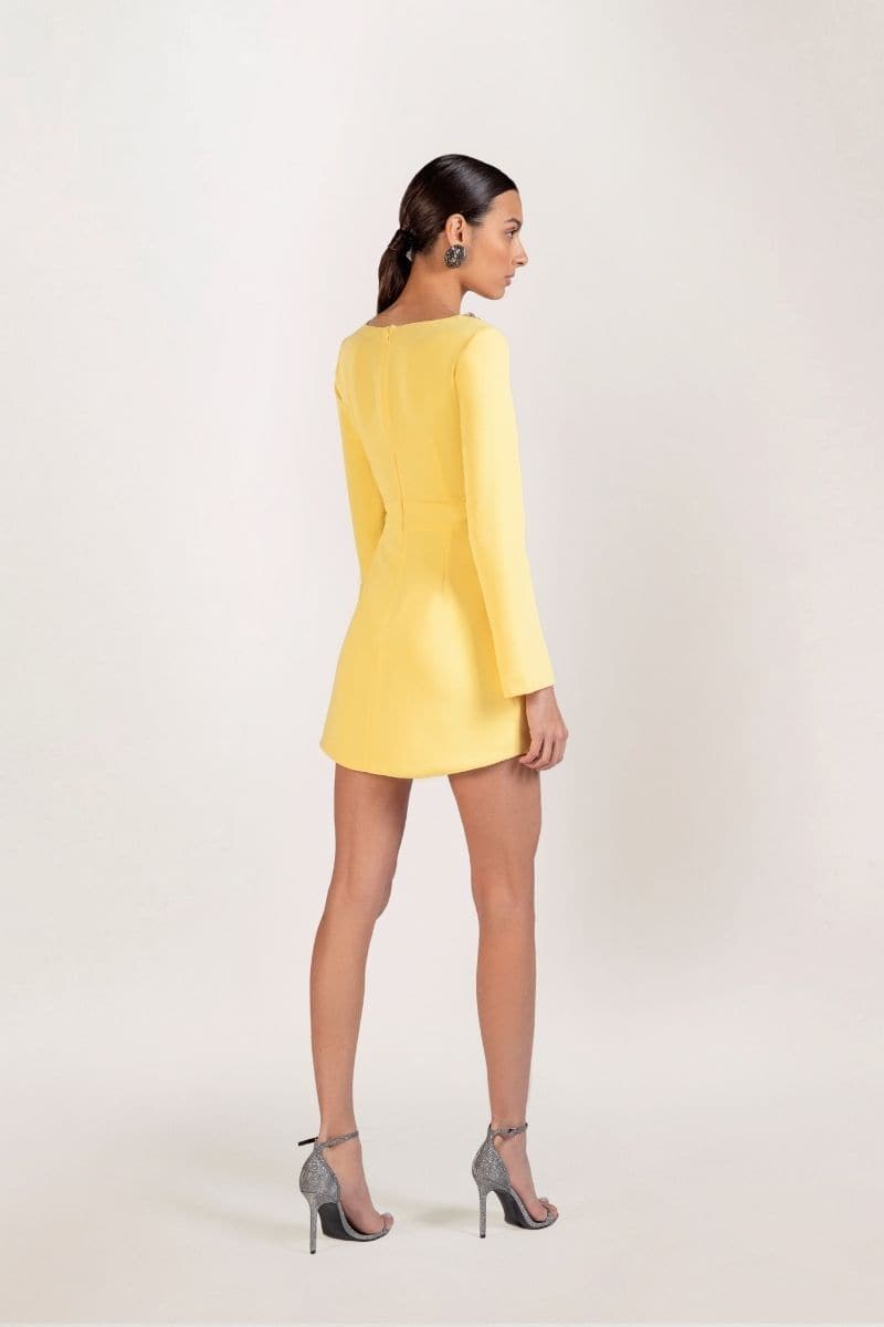 CELINE MINI EMBELLISHED CREPE MINI DRESS | Monika Dimova | CULT MIA