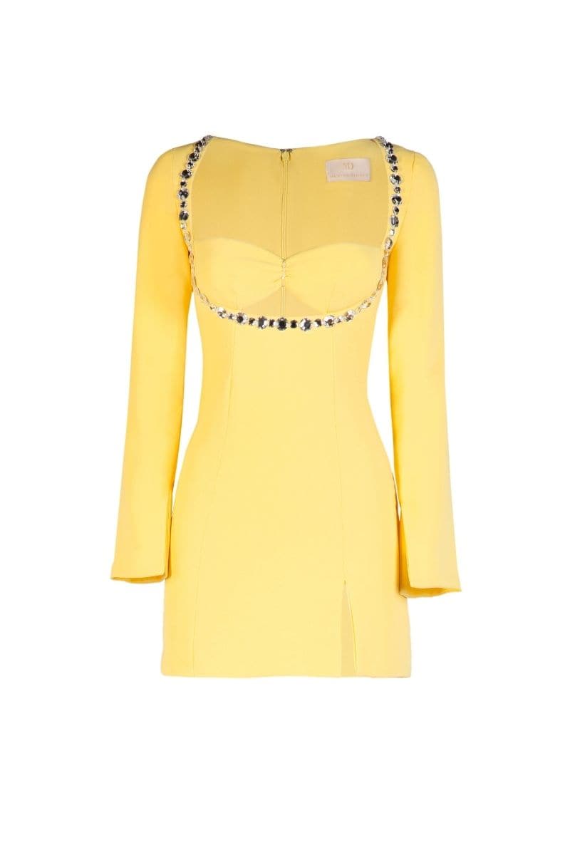 CELINE MINI EMBELLISHED CREPE MINI DRESS | Monika Dimova | CULT MIA