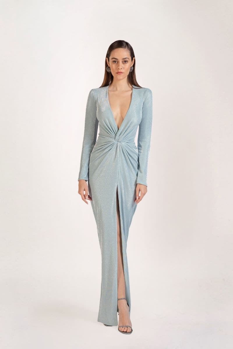CLAIRE DRAPED EVENING MAXI DRESS | Monika Dimova | CULT MIA