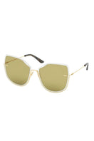 Moy Atelier Nobody's Darling 12K gold-plated French acetate sage sunglasses with rounded frames and stylish design.