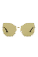 Moy Atelier Nobody's Darling 12K gold-plated French acetate sage sunglasses with round frames and tinted lenses.