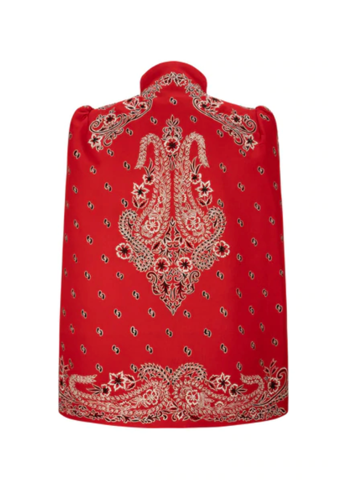 CHERRY PAISLEY-EMBROIDERED CAPE | Nadya Shah | CULT MIA