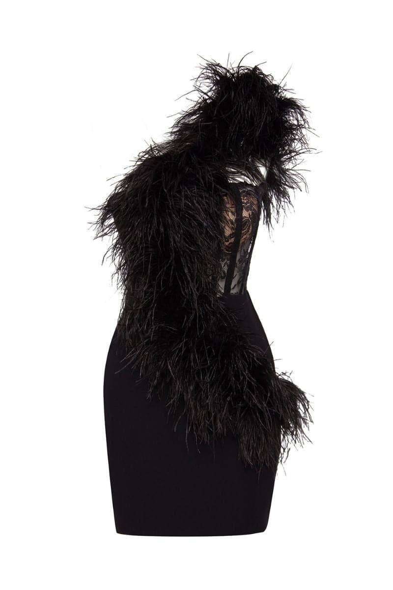 FAE BLACK ONE-SHOULDER MINI DRESS | Nana Gotti | CULT MIA