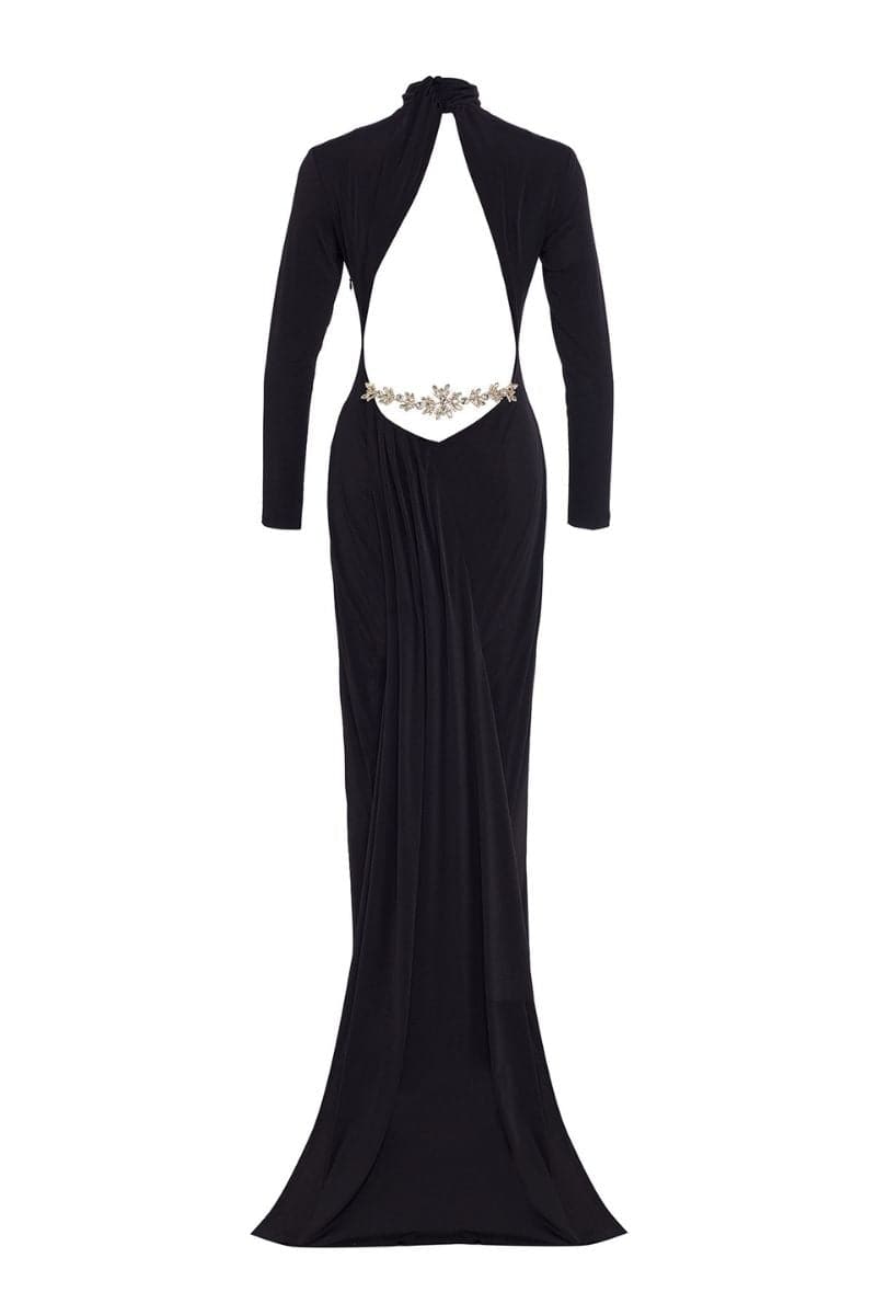 FRIDA BLACK BACKLESS MAXI DRESS | Nana Gotti | CULT MIA