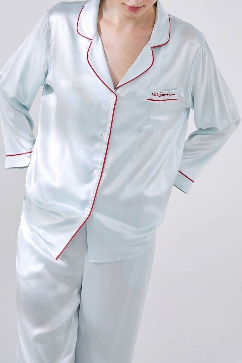 Not Just Pajama's Midsummer Afternoon Noon long pajama set with a relaxed fit, soft fabric, and a stylish, comfortable design.