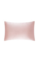 Queen-size silk pillowcase in rose pink by Not Just Pajama, showcasing smooth, luxurious fabric and elegant color.