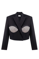 Nué cropped tailored blazer in EU size 38, featuring structured design and classic fit, perfect for smart casual outfits.