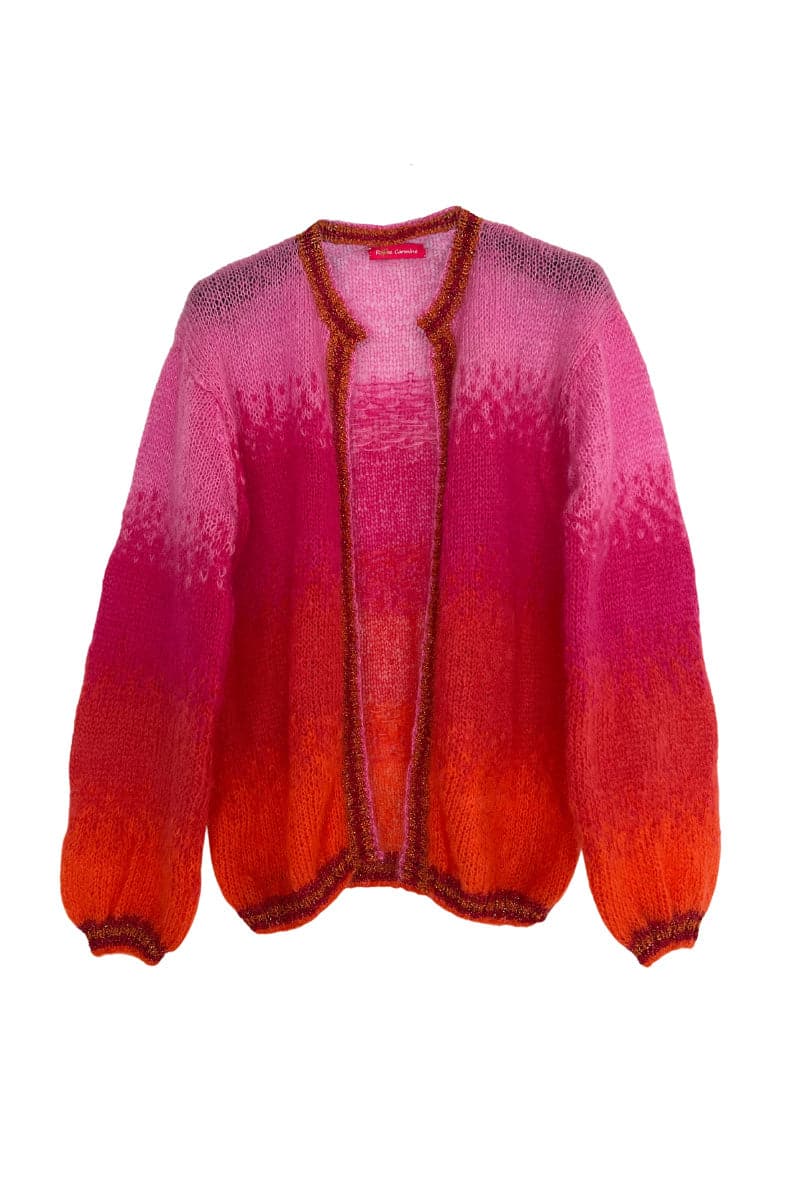 ROSE TIE&DYE MOHAIR LITTLE JACKET | Rose Carmine | CULT MIA