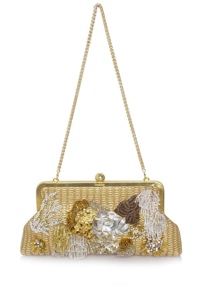 GOLDEN REEF EMBELLISHED PEARL CLUTCH | Sarah's Bag | CULT MIA