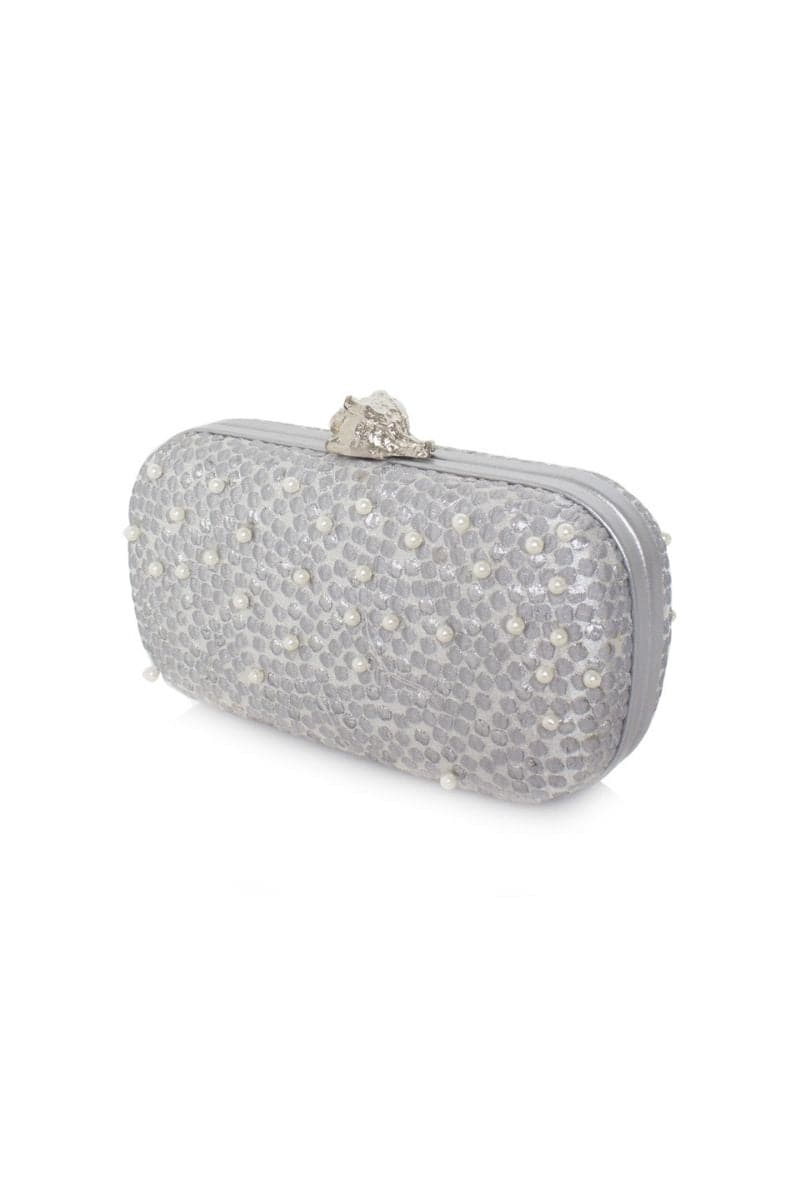 MUREX BUBBLES EMBELLISHED SILVER BOX | Sarah's Bag | CULT MIA