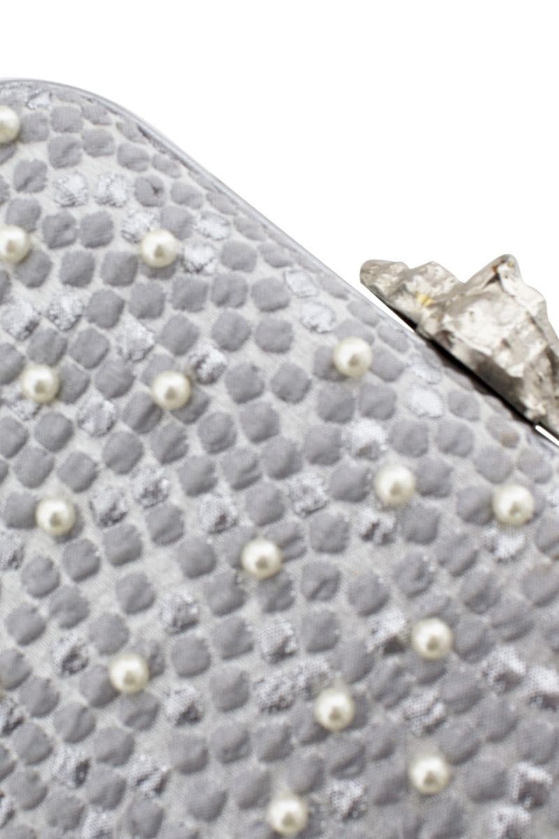 MUREX BUBBLES EMBELLISHED SILVER BOX | Sarah's Bag | CULT MIA