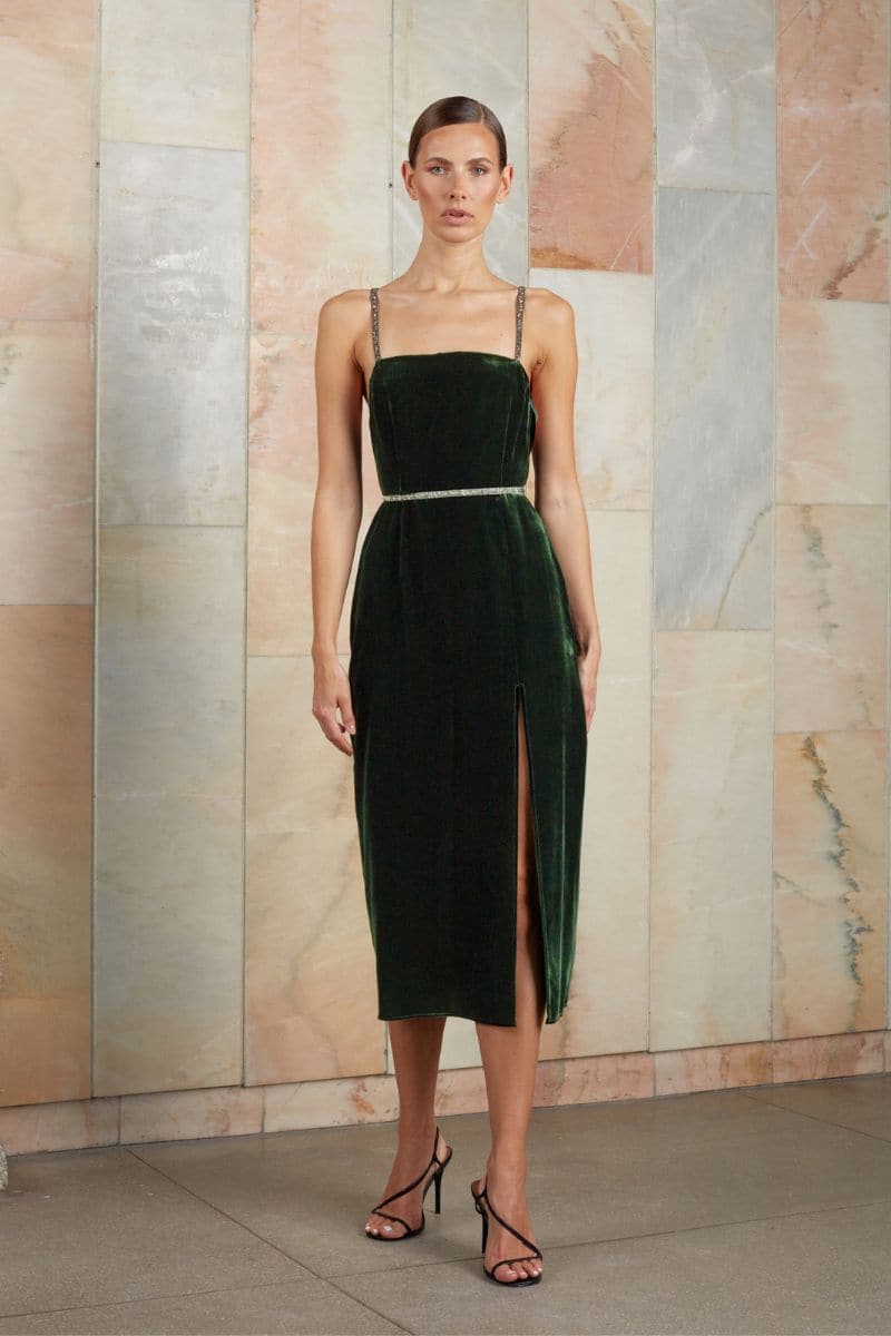 AMAYA GREEN MIDI DRESS | UNDRESS | CULT MIA