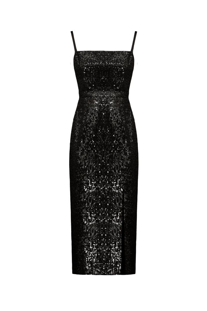 CHLOE BLACK SEQUIN MIDI DRESS | UNDRESS | CULT MIA