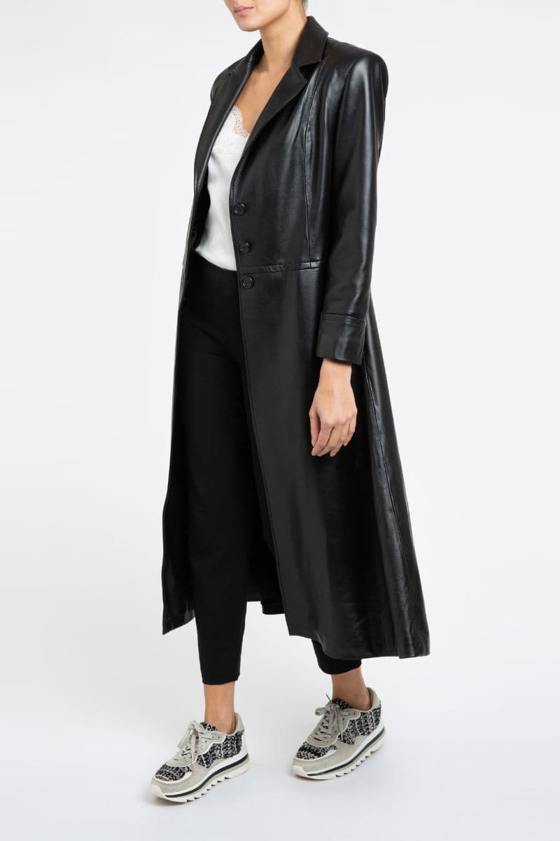 OVERSIZE 70S BLACK LEATHER COAT | Verheyen | CULT MIA