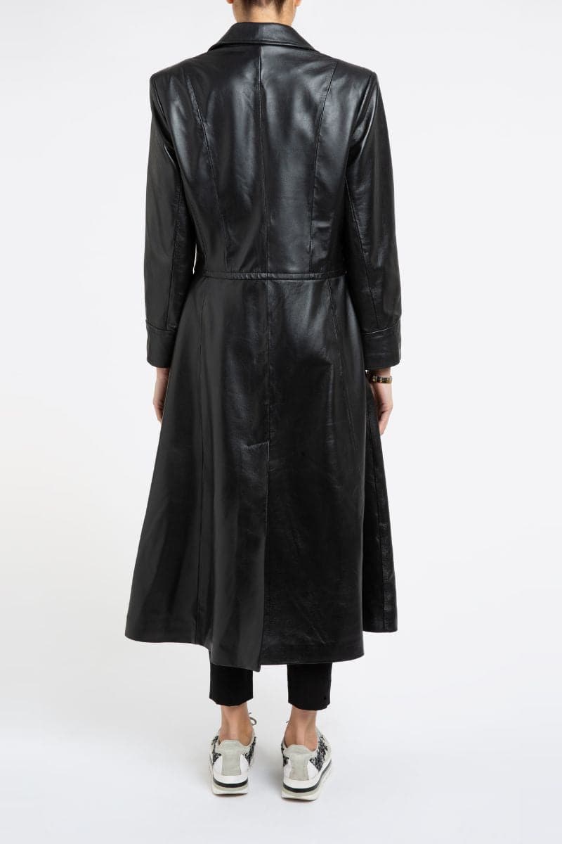 OVERSIZE 70S BLACK LEATHER COAT | Verheyen | CULT MIA
